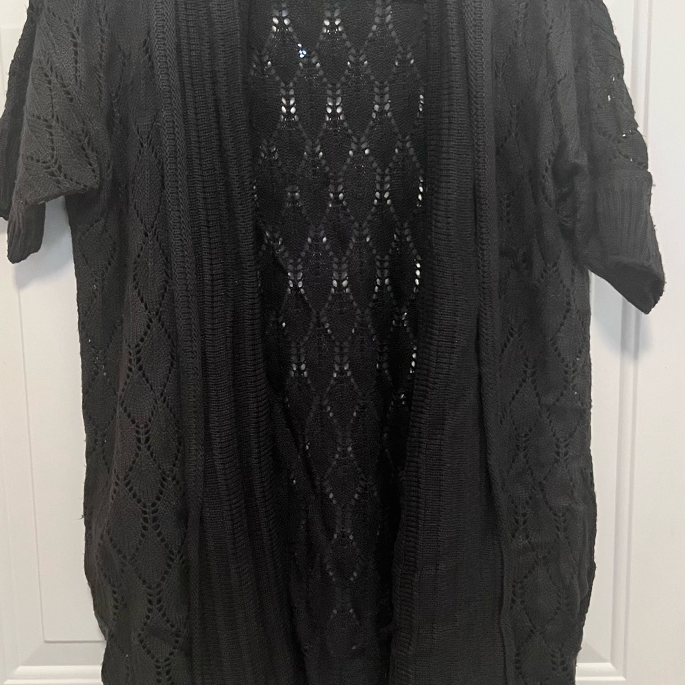 Women's Dark Grey Open Front Knit sweater